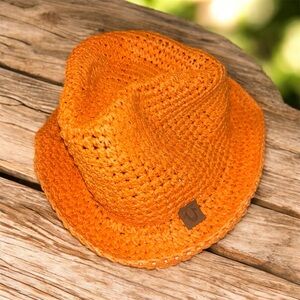 True religion orange bucket hat
